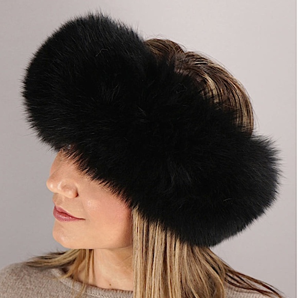 Saks Fifth Avenue Fox Fur Headband/Collar black main image 9